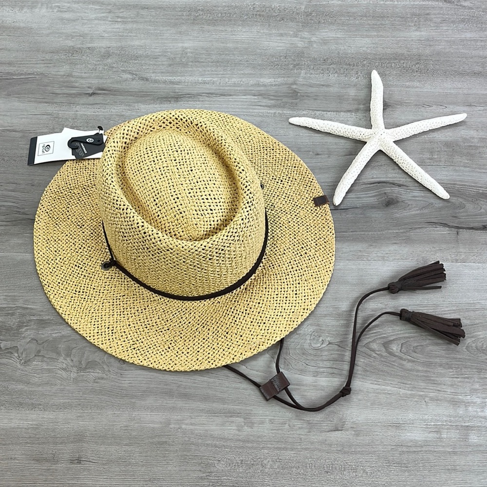 Rip Curl Tan Straw Hat with Brown Accents